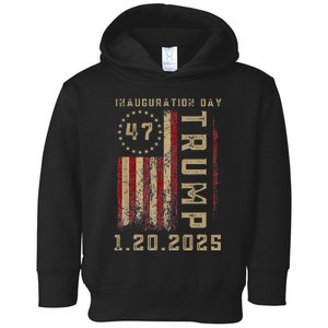 Donald Trump Inauguration Day 2025 47th President 47 Us Flag Toddler Hoodie