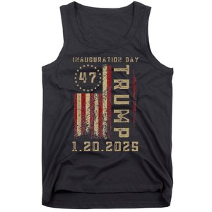 Donald Trump Inauguration Day 2025 47th President 47 Us Flag Tank Top