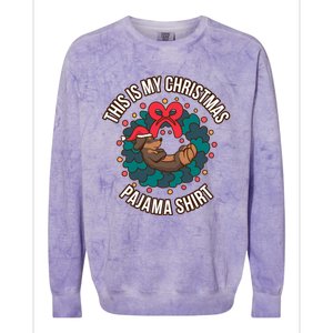 Dachshund This Is My Christmas Pajama Gift Colorblast Crewneck Sweatshirt