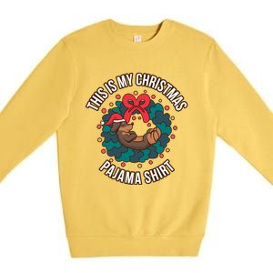 Dachshund This Is My Christmas Pajama Gift Premium Crewneck Sweatshirt