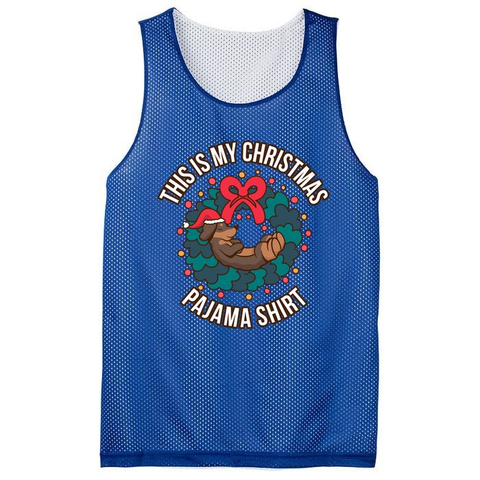 Dachshund This Is My Christmas Pajama Gift Mesh Reversible Basketball Jersey Tank