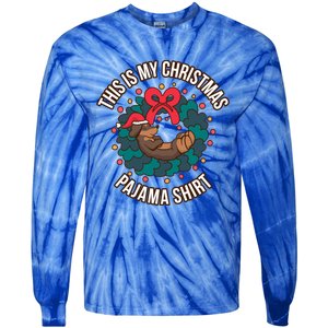 Dachshund This Is My Christmas Pajama Gift Tie-Dye Long Sleeve Shirt