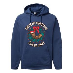 Dachshund This Is My Christmas Pajama Gift Performance Fleece Hoodie