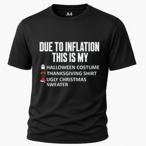 Due To Inflation This Is My Halloween Thanksgiving Christmas Cooling Performance Crew T-Shirt