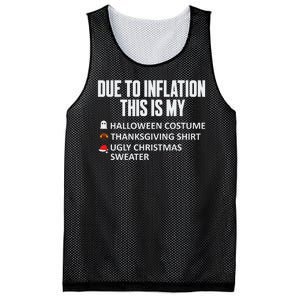 Due To Inflation This Is My Halloween Thanksgiving Christmas Mesh Reversible Basketball Jersey Tank