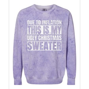 Due To Inflation Ugly Christmas Sweater Funny For Colorblast Crewneck Sweatshirt