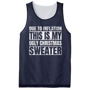 Due To Inflation Ugly Christmas Sweater Funny For Mesh Reversible Basketball Jersey Tank