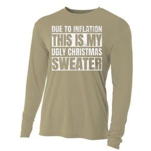 Due To Inflation Ugly Christmas Sweater Funny For Cooling Performance Long Sleeve Crew