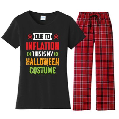 Due To Inflation This Is My Halloween Costume Stagflation Women's Flannel Pajama Set