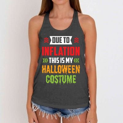 Due To Inflation This Is My Halloween Costume Stagflation Women's Knotted Racerback Tank