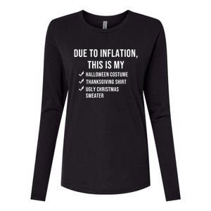 Due To Inflation This Is My Halloween Costume Generic Funny Womens Cotton Relaxed Long Sleeve T-Shirt