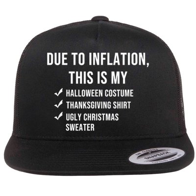 Due To Inflation This Is My Halloween Costume Generic Funny Flat Bill Trucker Hat