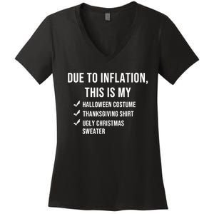 Due To Inflation This Is My Halloween Costume Generic Funny Women's V-Neck T-Shirt