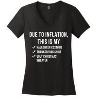 Due To Inflation This Is My Halloween Costume Generic Funny Women's V-Neck T-Shirt