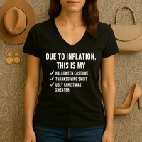 Due To Inflation This Is My Halloween Costume Generic Funny Women's V-Neck T-Shirt