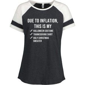 Due To Inflation This Is My Halloween Costume Generic Funny Enza Ladies Jersey Colorblock Tee