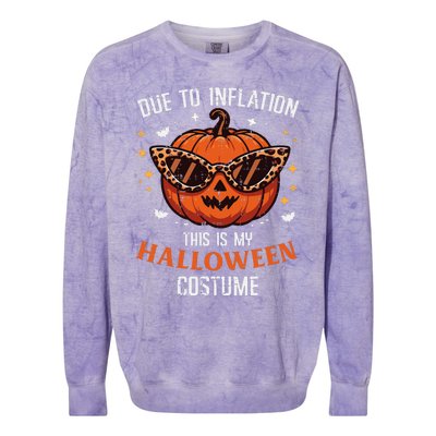 Due To Inflation This Is My Halloween Costume Fun Colorblast Crewneck Sweatshirt