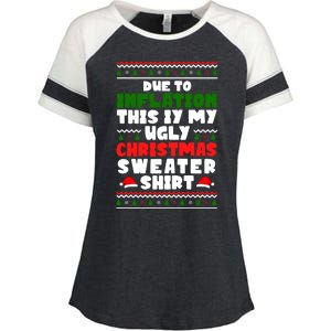 Due To Inflation This Is My Ugly Christmas Sweater Shirt Funny Enza Ladies Jersey Colorblock Tee