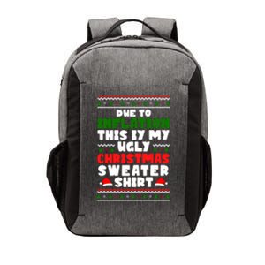 Due To Inflation This Is My Ugly Christmas Sweater Shirt Funny Vector Backpack