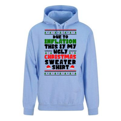 Due To Inflation This Is My Ugly Christmas Sweater Shirt Funny Unisex Surf Hoodie