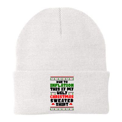 Due To Inflation This Is My Ugly Christmas Sweater Shirt Funny Beanie
