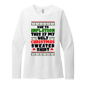 Due To Inflation This Is My Ugly Christmas Sweater Shirt Funny Womens CVC Long Sleeve Shirt