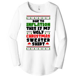 Due To Inflation This Is My Ugly Christmas Sweater Shirt Funny Women's Perfect Tri Tunic Long Sleeve Shirt