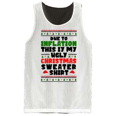 Due To Inflation This Is My Ugly Christmas Sweater Shirt Funny Mesh Reversible Basketball Jersey Tank