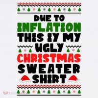 Due To Inflation This Is My Ugly Christmas Sweater Shirt Funny Poster
