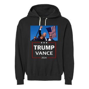 Donald Trump J.D. Vance 2024 Election Rally Campaign Event Garment-Dyed Fleece Hoodie