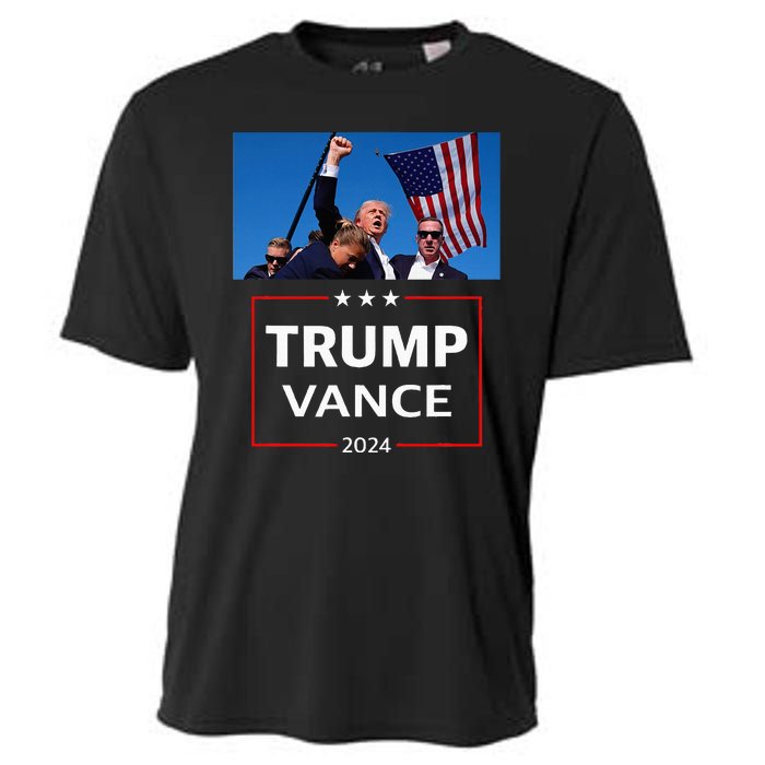 Donald Trump J.D. Vance 2024 Election Rally Campaign Event Cooling Performance Crew T-Shirt