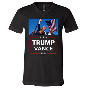 Donald Trump J.D. Vance 2024 Election Rally Campaign Event V-Neck T-Shirt