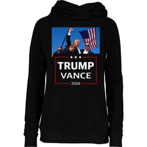 Donald Trump J.D. Vance 2024 Election Rally Campaign Event Womens Funnel Neck Pullover Hood