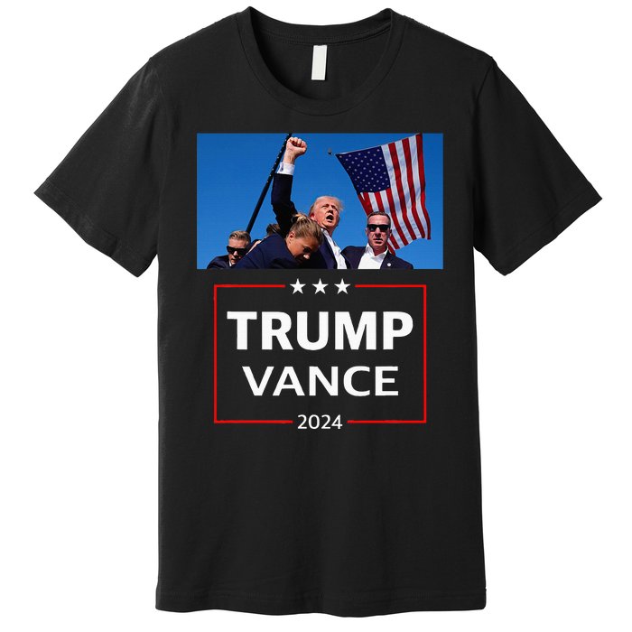 Donald Trump J.D. Vance 2024 Election Rally Campaign Event Premium T-Shirt