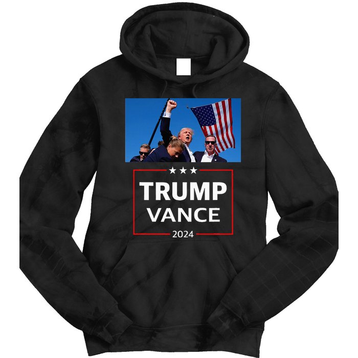 Donald Trump J.D. Vance 2024 Election Rally Campaign Event Tie Dye Hoodie