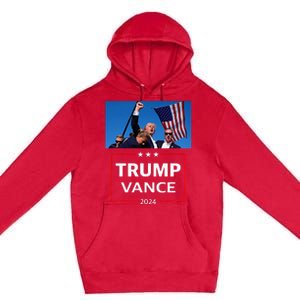 Donald Trump J.D. Vance 2024 Election Rally Campaign Event Premium Pullover Hoodie