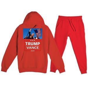 Donald Trump J.D. Vance 2024 Election Rally Campaign Event Premium Hooded Sweatsuit Set