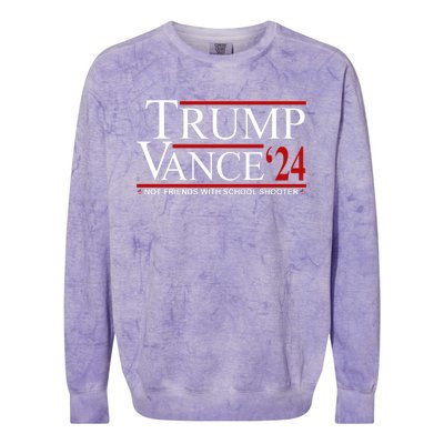 Donald Trump Jd Vance 2024 Not Friends With School Shooters Colorblast Crewneck Sweatshirt