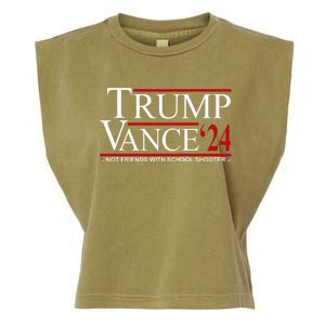 Donald Trump Jd Vance 2024 Not Friends With School Shooters Garment-Dyed Women's Muscle Tee