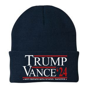 Donald Trump Jd Vance 2024 Not Friends With School Shooters Knit Cap Winter Beanie