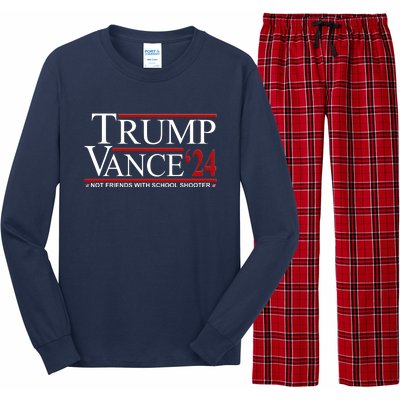 Donald Trump Jd Vance 2024 Not Friends With School Shooters Long Sleeve Pajama Set