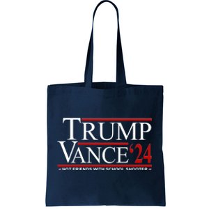 Donald Trump Jd Vance 2024 Not Friends With School Shooters Tote Bag