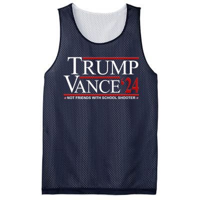 Donald Trump Jd Vance 2024 Not Friends With School Shooters Mesh Reversible Basketball Jersey Tank