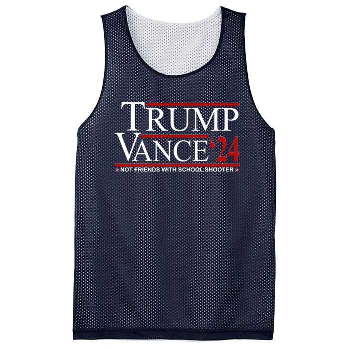 Donald Trump Jd Vance 2024 Not Friends With School Shooters Mesh Reversible Basketball Jersey Tank