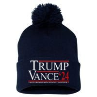 Donald Trump Jd Vance 2024 Not Friends With School Shooters Pom Pom 12in Knit Beanie