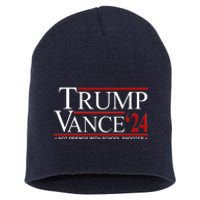 Donald Trump Jd Vance 2024 Not Friends With School Shooters Short Acrylic Beanie