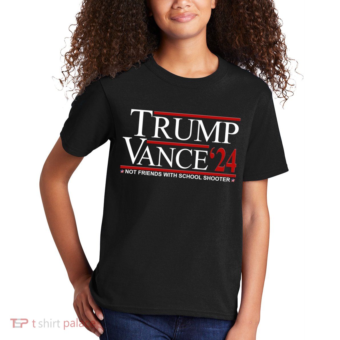 Donald Trump Jd Vance 2024 Not Friends With School Shooters Kids T-Shirt