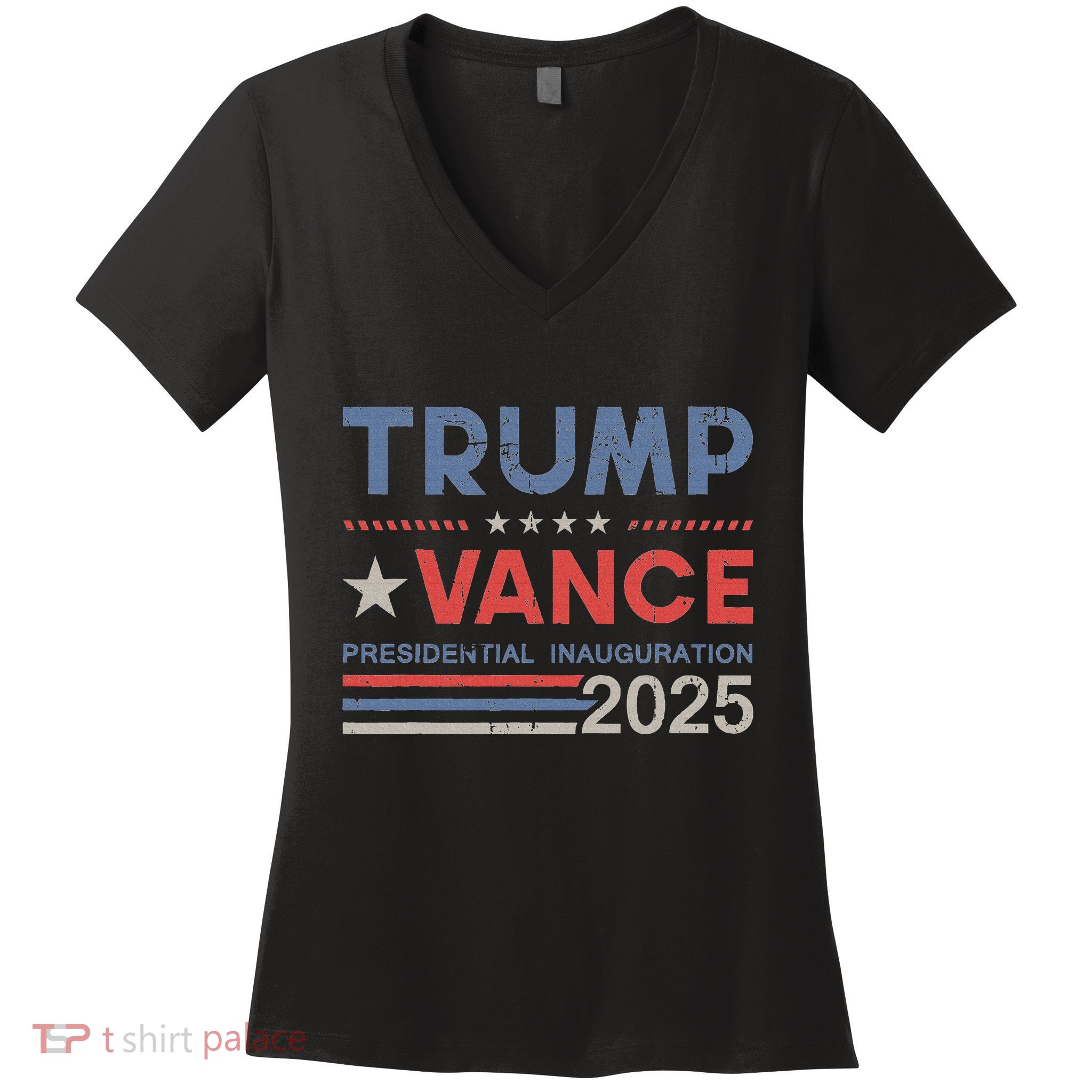 Donald Trump Jd Vance President Inauguration 2025 Stripe Women's V-Neck T-Shirt