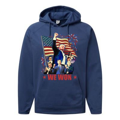 Donald Trump J.D Vance 2024 Made History Trump Legend Performance Fleece Hoodie