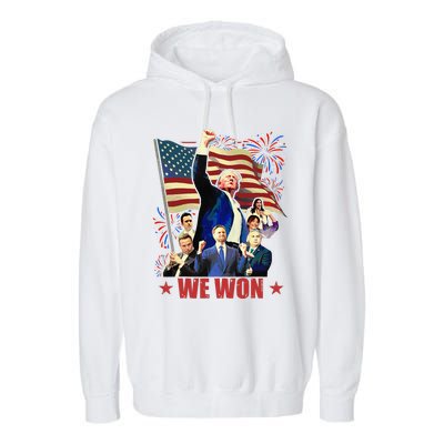 Donald Trump J.D Vance 2024 Made History Trump Legend Garment-Dyed Fleece Hoodie